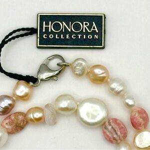 Honora Pearl & Rose Quartz Necklace w/ Pink Tourmaline NEW W/ TAGS